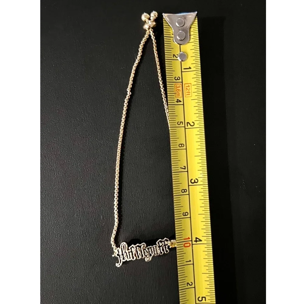Harry Potter Hufflepuff Citrine Plated Gold  Adjustable Lariat Bracelet NEW